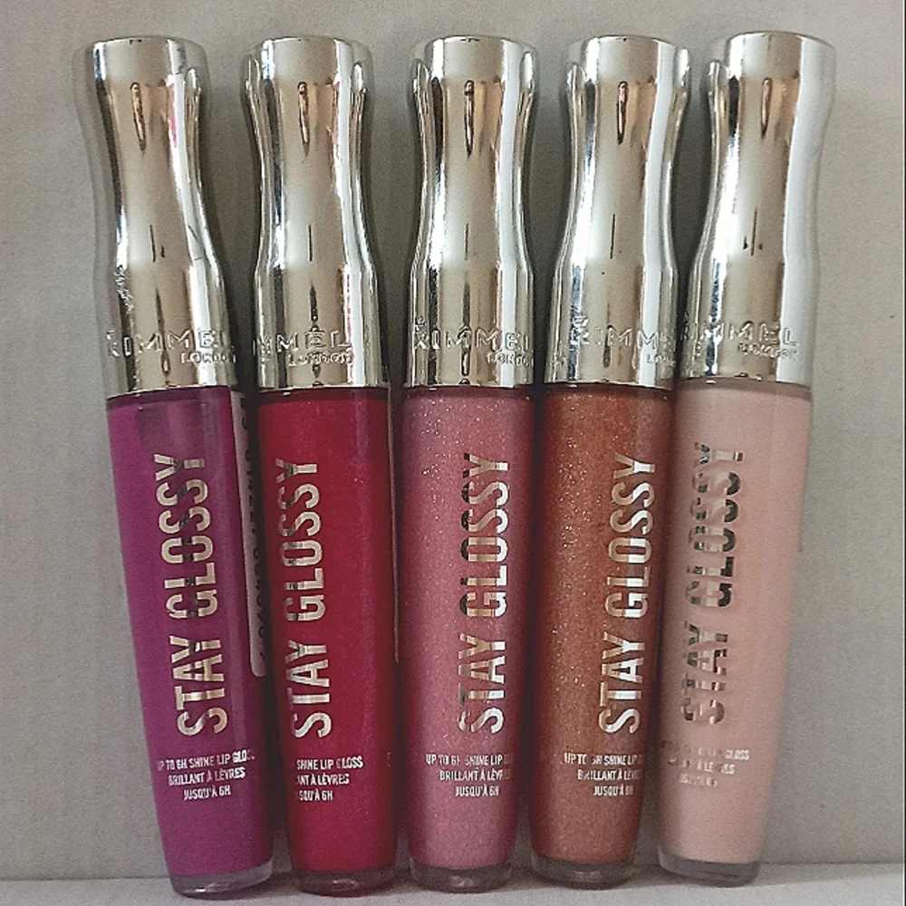 NWT Rimmel Lip Gloss Bundle *pop fizz pink* flower power* purple parlour* - Picture 1 of 1